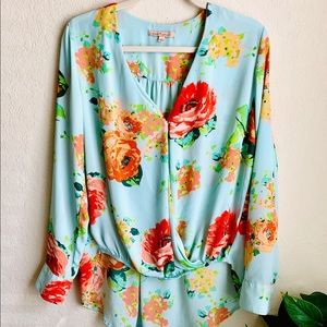 GIbson Latimer Floral Blouse